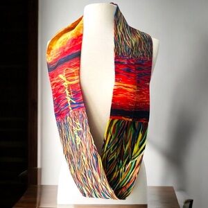New! JONATHAN GREEN Infinity Silk SIGNED Scarf